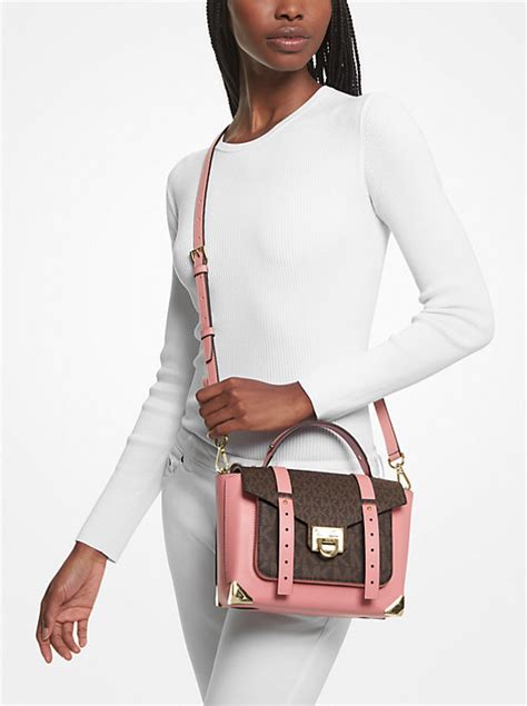 michael kors campbell small leather satchel|Michael Kors manhattan leather satchel.